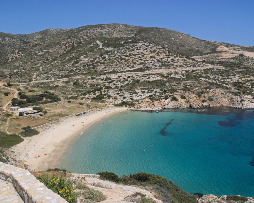 Kedros Beach on Donoussa Island in the Small Cyclades in the Aegean Sea