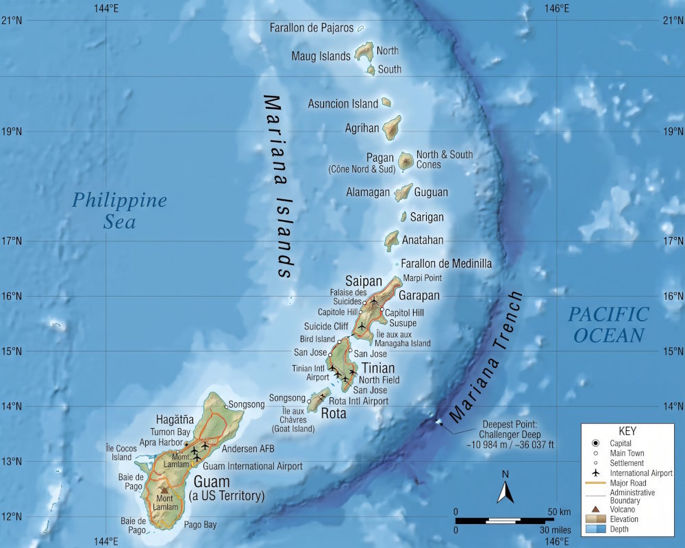 Map of the Mariana Islands in the western Pacific Map of the Mariana Islands in the western Pacific
