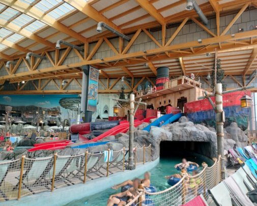 The indoor water slides at Rulantica water park The indoor water slides at Rulantica water park