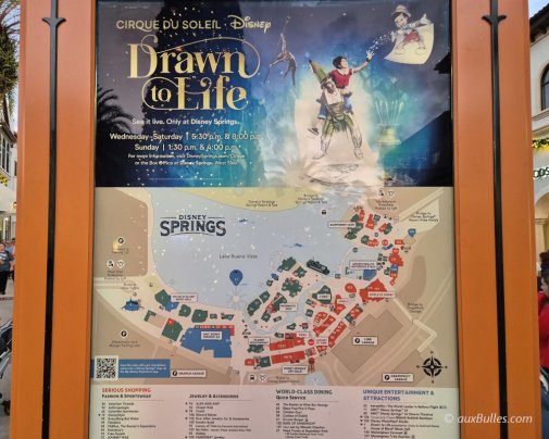 Le plan général pour se repérer à Disney Springs