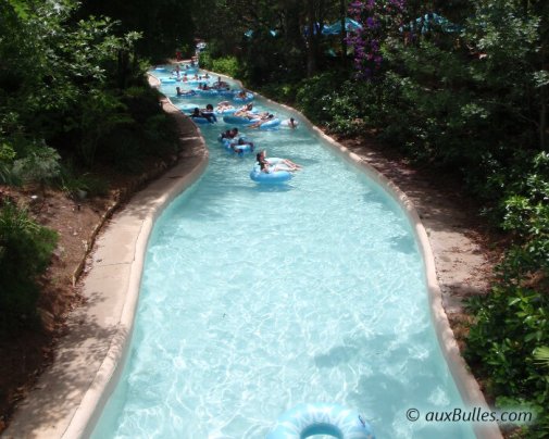 The lazy river winds all around Blizzard Beach water park