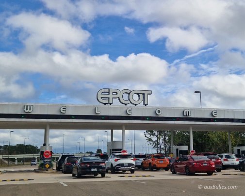 The entrance to the EPCOT Disney park visitor parking lot