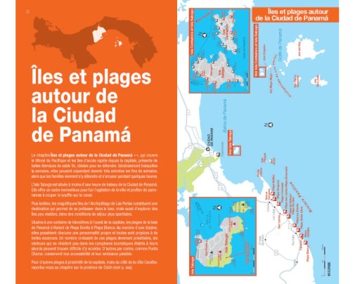 La carte des îles et plages autour de la Ciudad de Panama
