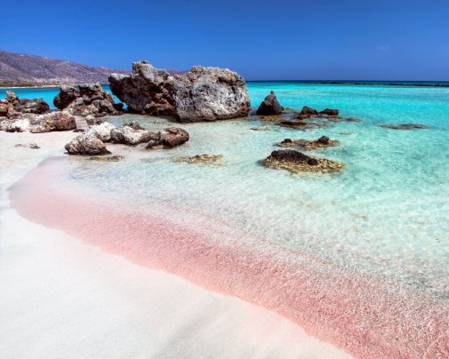 Plage de sable rose d'Elafonisi (Crète) Plage de sable rose d'Elafonisi (Crète)