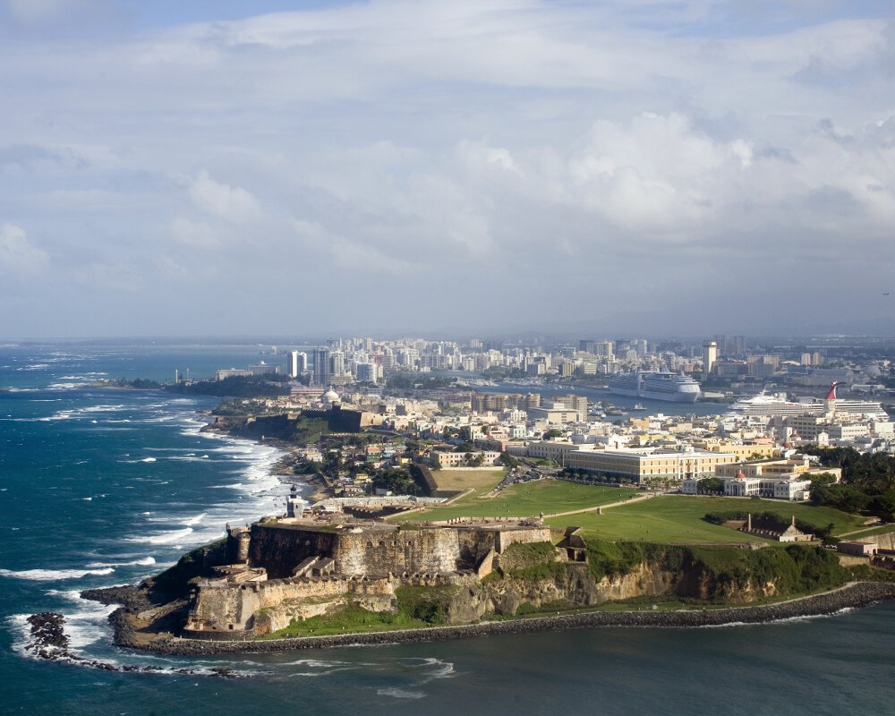 Vue aérienne sur le fort San Felipe del Morro dans le vieux San Juan à Porto Rico