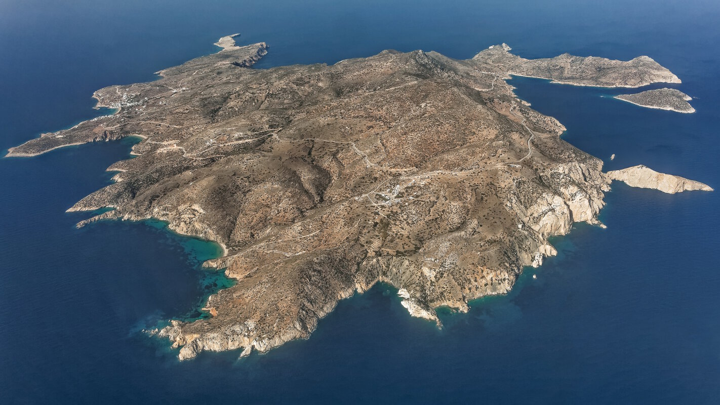 Vue aérienne de l'ile de Donoussa