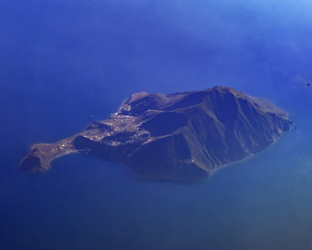 L'île de Filicudi vue du ciel