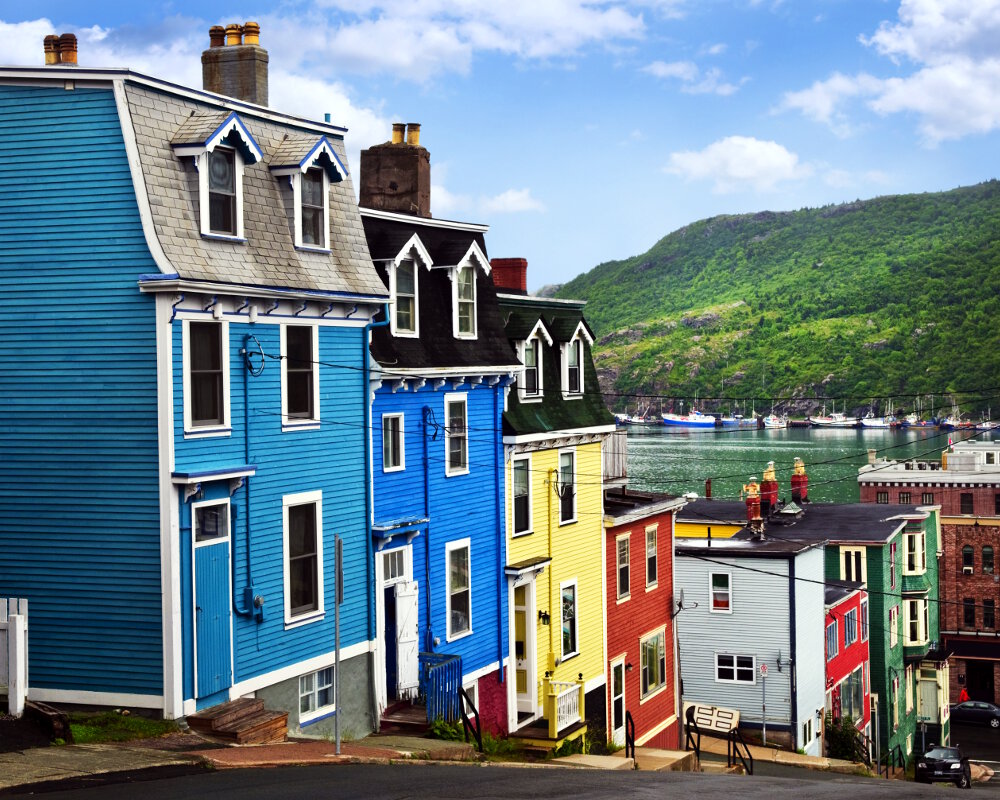 La ville de Saint-John sur la côte est de l'île de Terre-Neuve au Canada