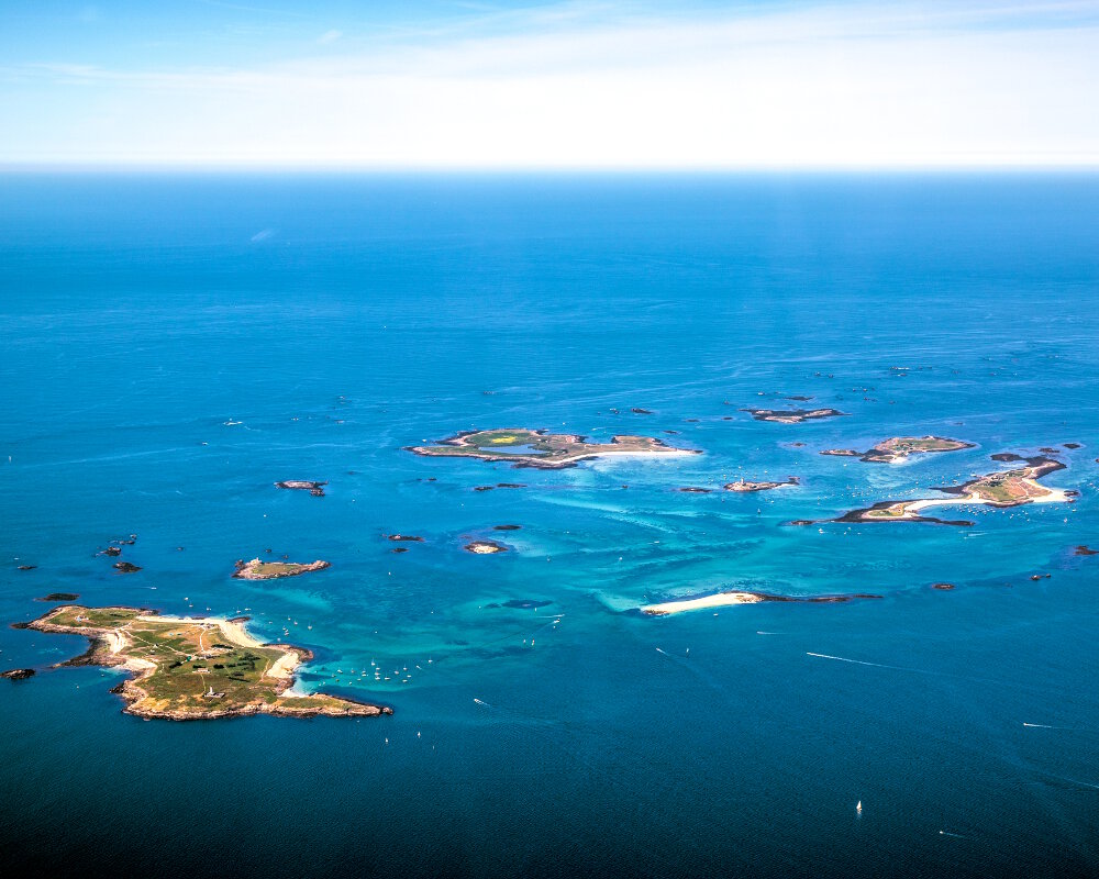 Vue aérienne sur l'archipel des Glénan