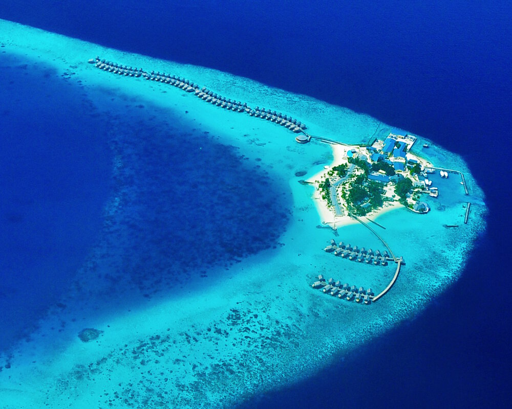 Vue aérienne du resort &laquo;&nbsp;Centara Ras Fushi Resort & Spa&nbsp;&raquo;