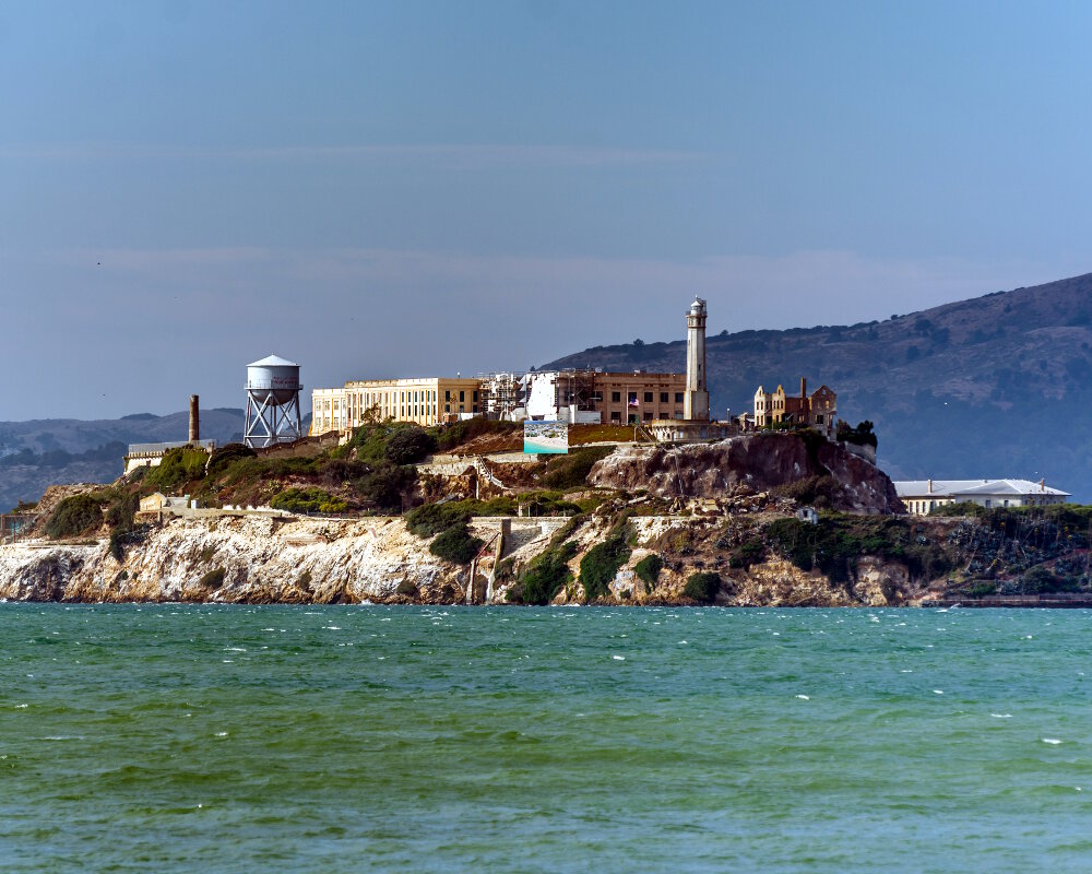The penitentiary on Alcatraz island offers breathtaking views of the city of San Francisco and its bay